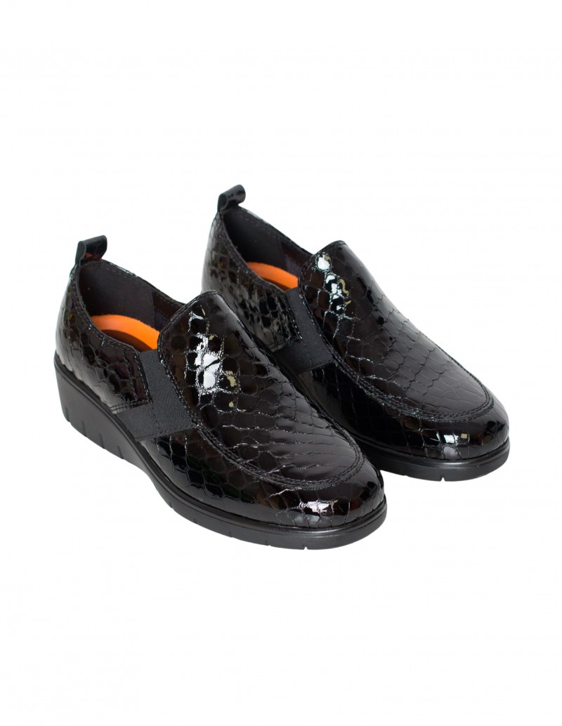 Mocasines Charol con Cuña y Elásticos Laterales - Doctor Cutillas