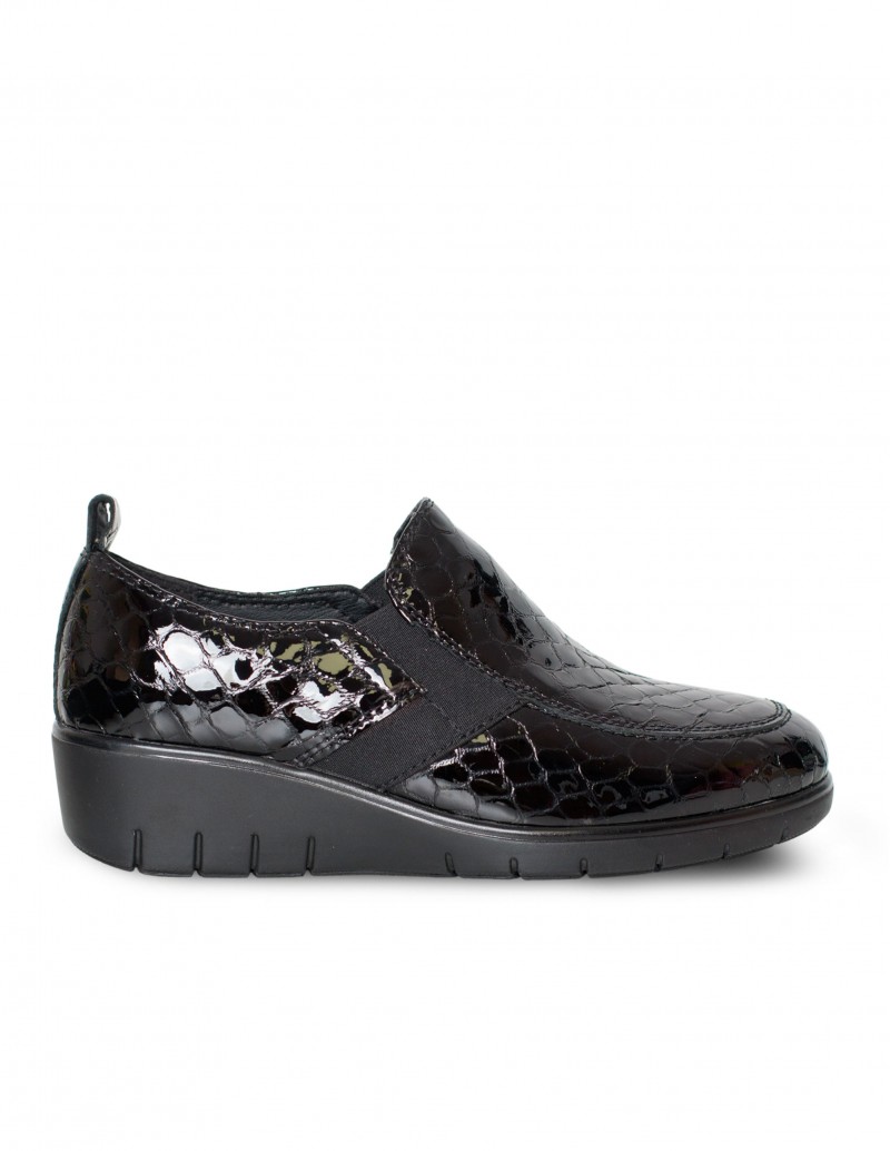 DOCTOR CUTILLAS Mocasines Cuña Elástico Negros