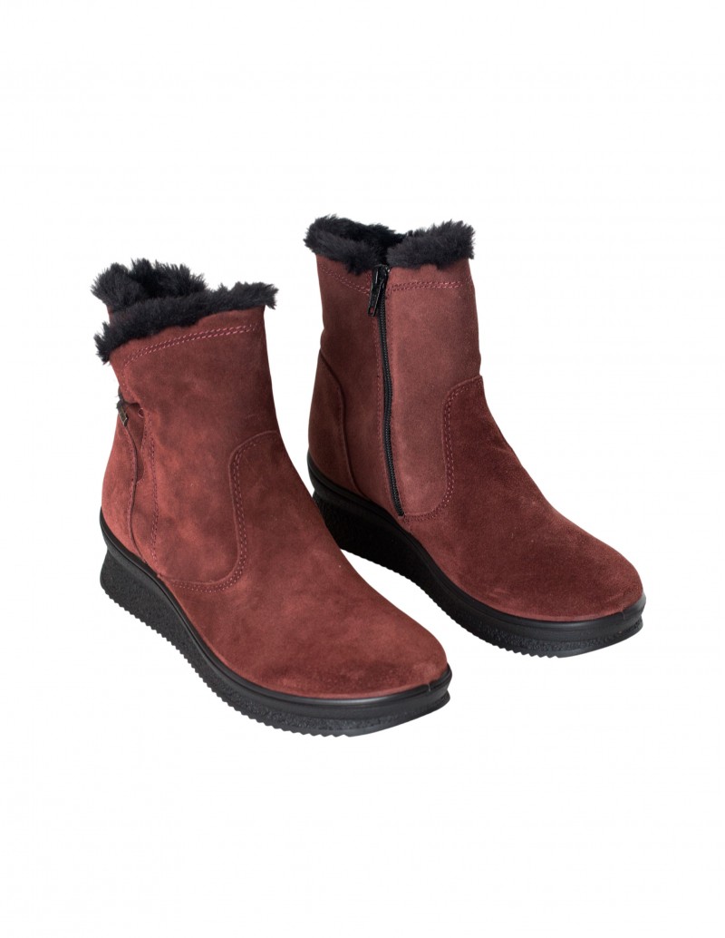 Botines Pelo Impermeables Burdeos para Mujer  - Imac