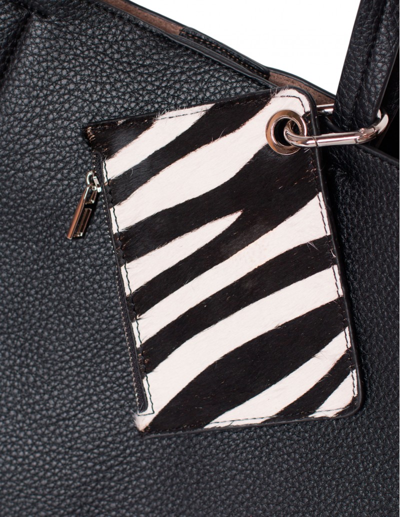 Bolso Shopper Negro Monedero Cebra 2