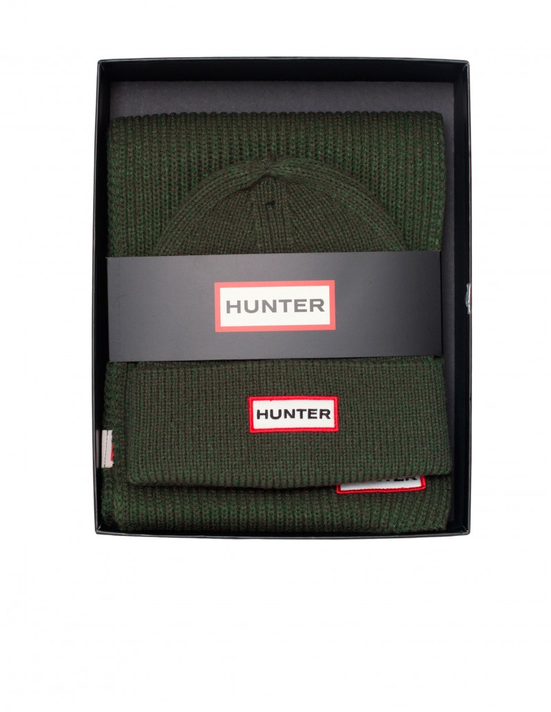 HUNTER Set Jura Gorro y Bufanda Verde