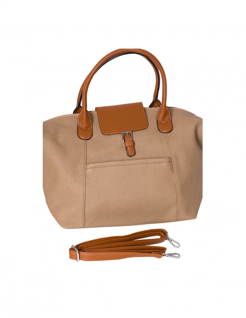 Bolso Shopper Beige Solapa 2