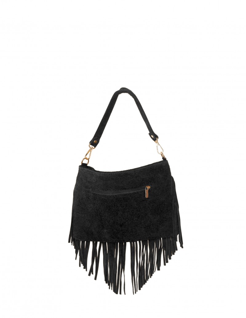 bolso de piel con flecos