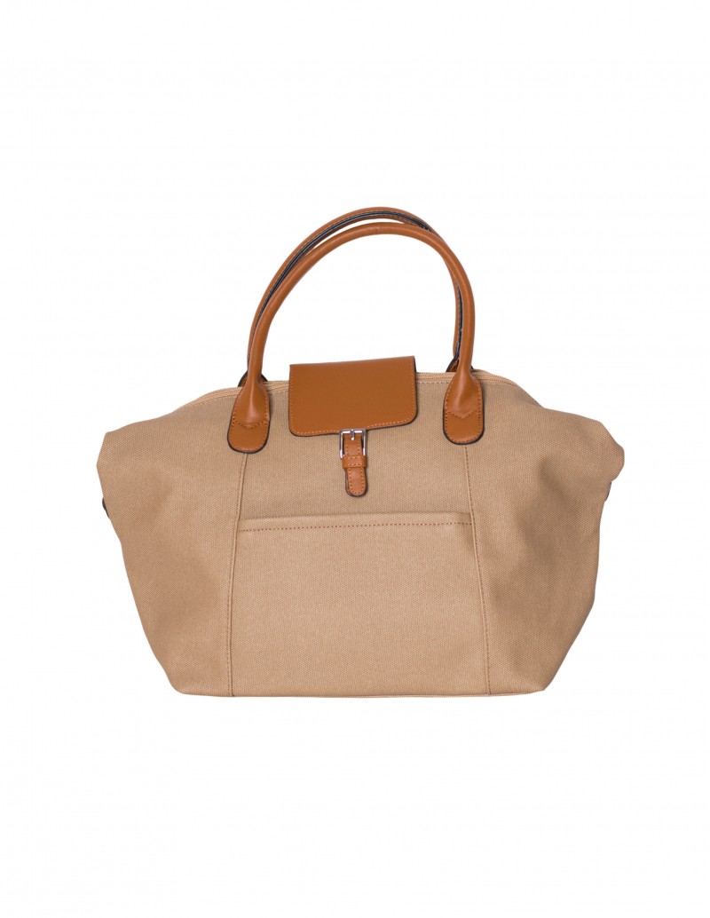 Bolso Shopper Beige Solapa