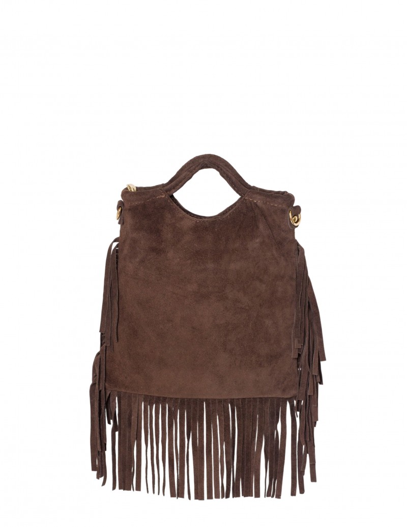 bolso de piel ante con flecos