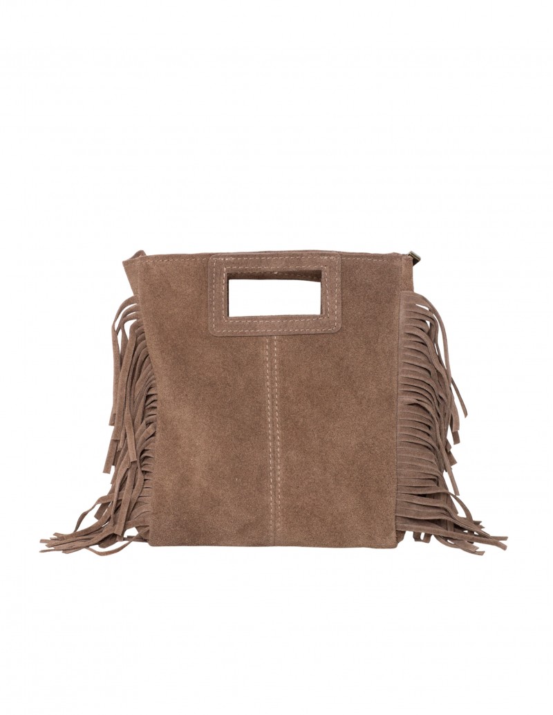 Bolso Flecos Serraje Marrón