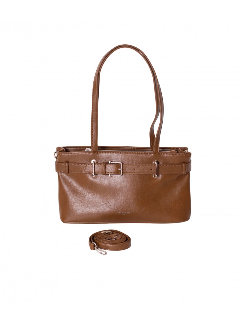 Bolso Rectangular Marrón Cinturón 2