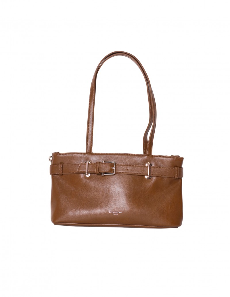 Bolso Rectangular Marrón Cinturón