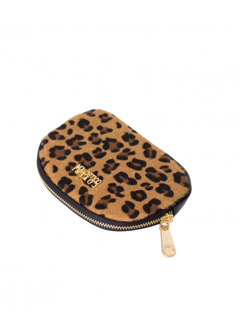 Monedero Redondo con Animal Print Leopardo - Pera Limonera
