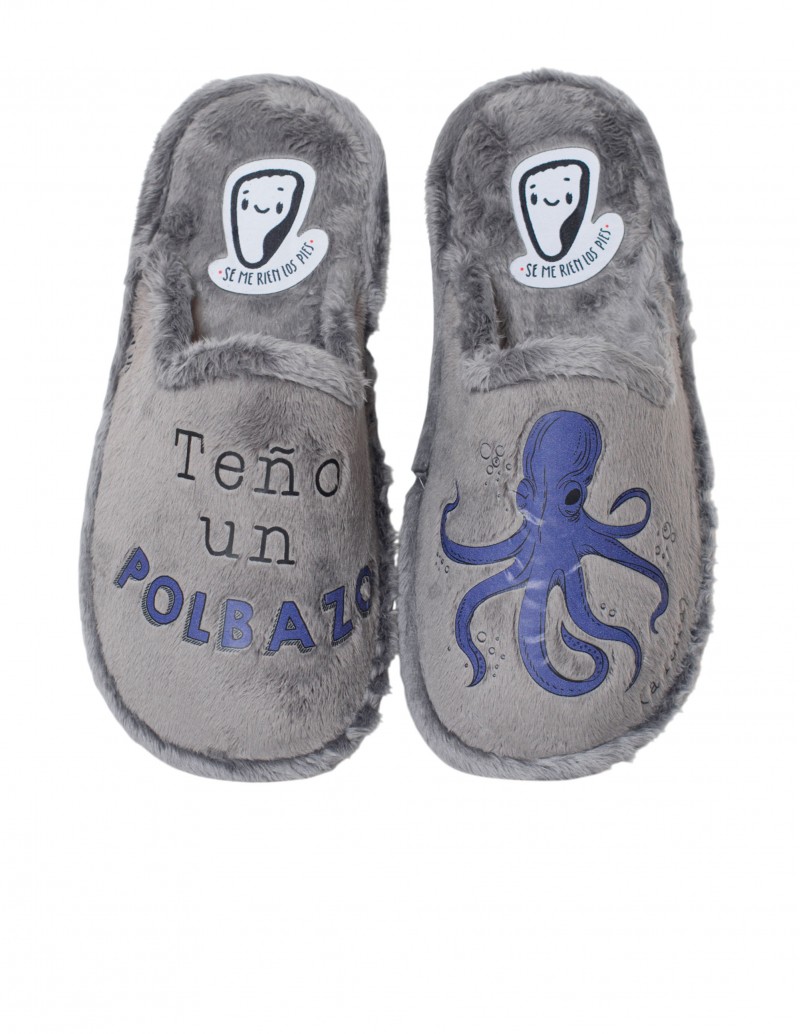 SE ME RÍEN LOS PIES Zapatilla Casa Teño Un Polbazo Gris