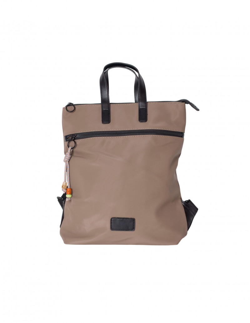Mochila Lisa Beige Bolsillo