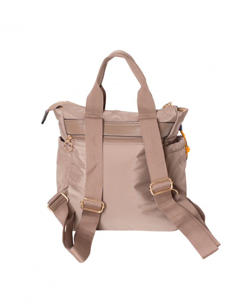 Mochila Acolchada Beige Charm Bolsa 2