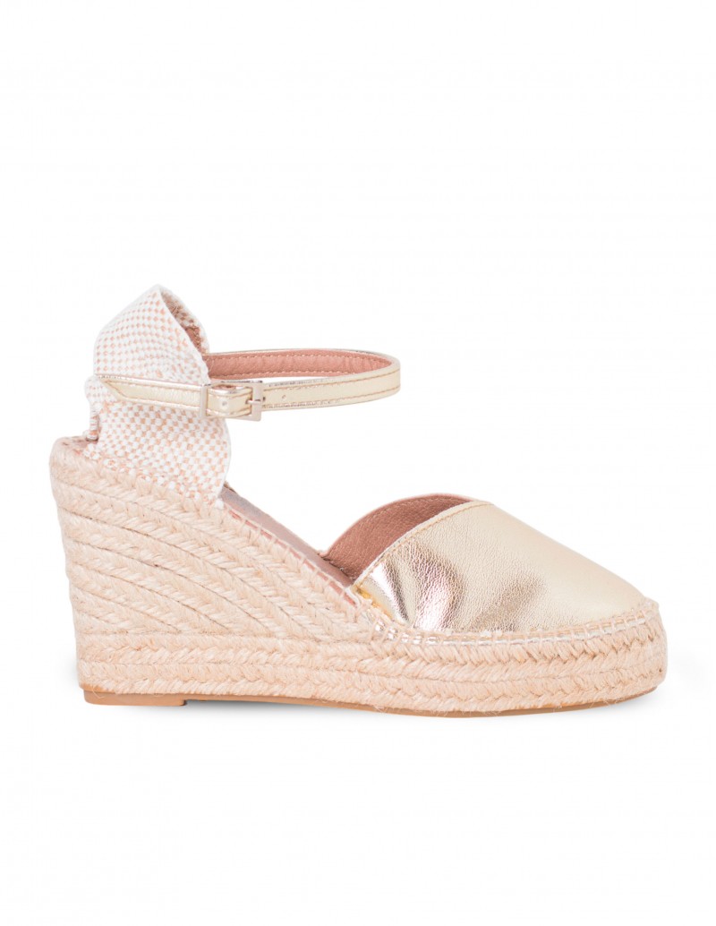 Alpargatas Cuña Oro Pera Limonera