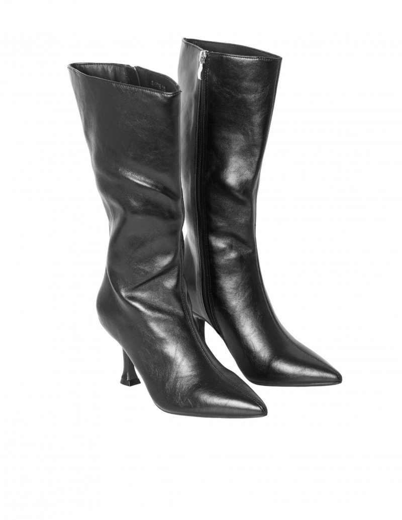 Botas Altas Negras de Tacón Fino - Pera Limonera