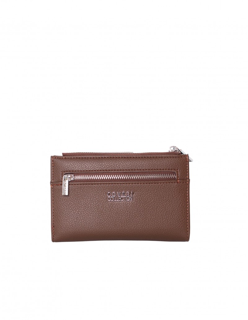 Cartera Billetera Marrón Cremallera
