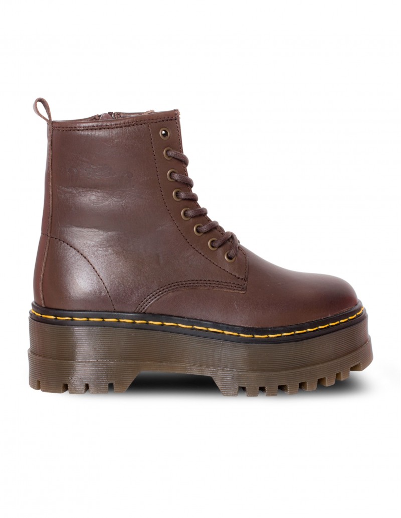 PERA LIMONERA Bota Militar Plataforma Marrón