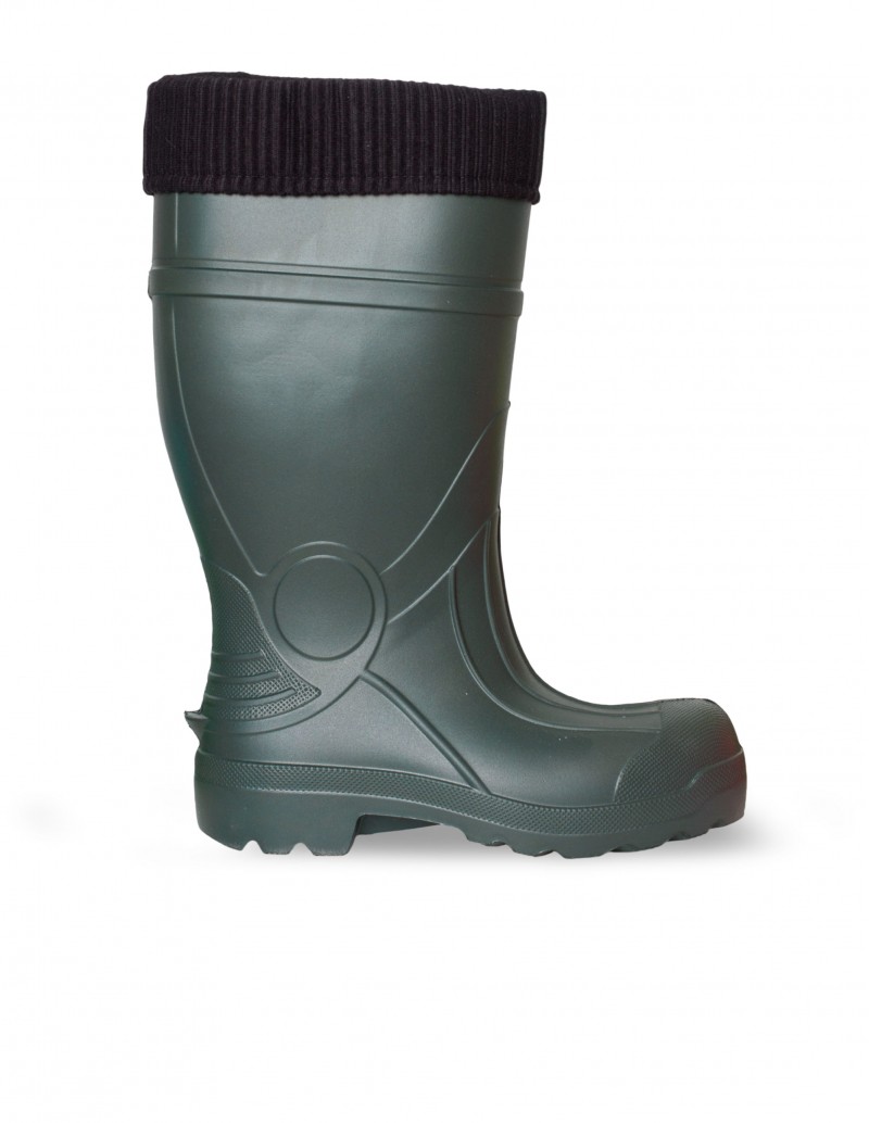 Bota de Goma Forrada Ultraligera Alta Verde