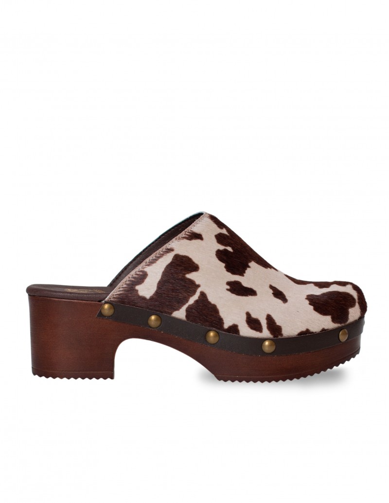 Zueco Madera Tachas Vaca PERA LIMONERA