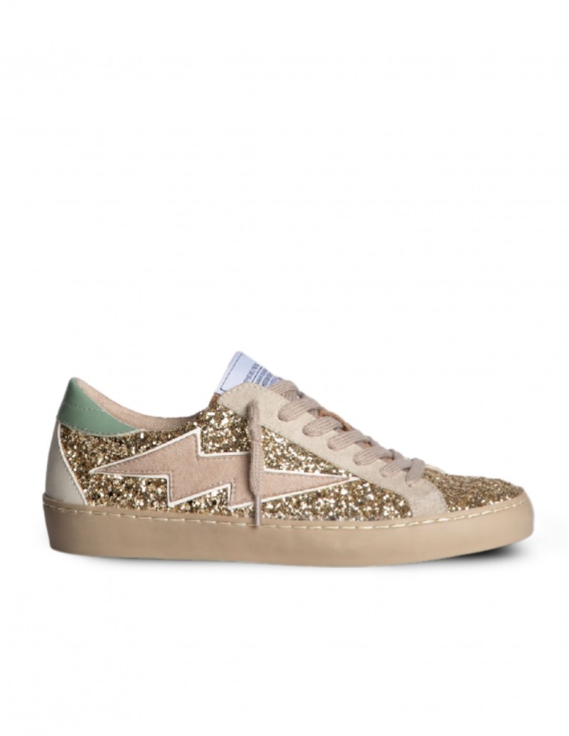 CORINA Zapatillas Rayo Glitter Dorado