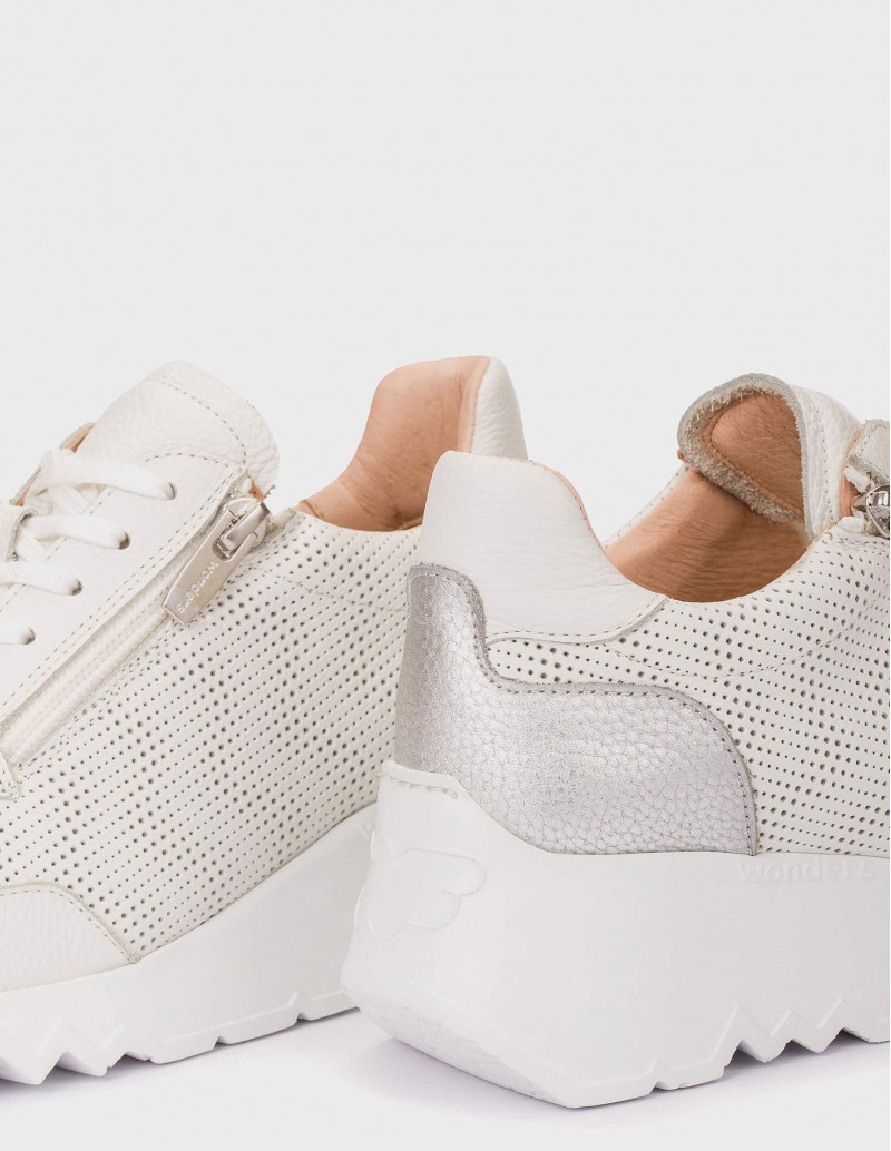 zapatillas cuña blancas wonders