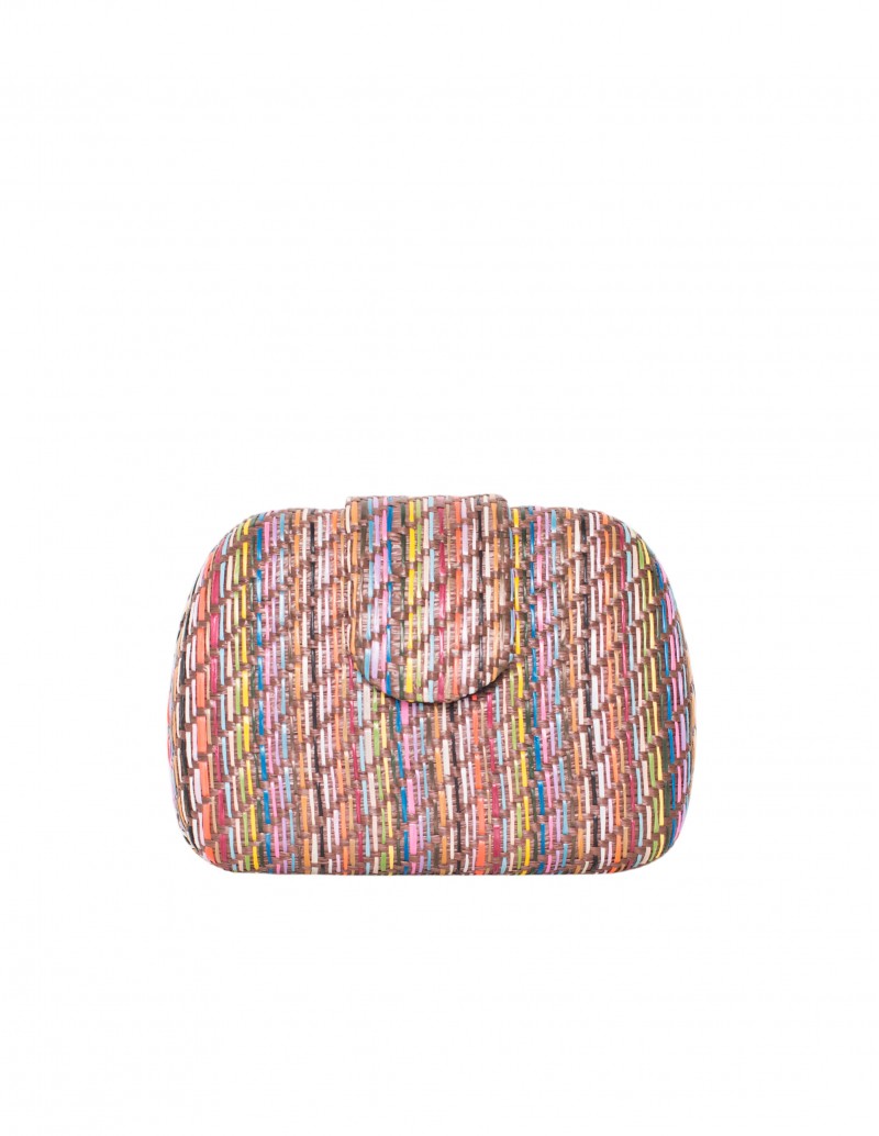 Bolso Fiesta Trenzado Multicolor Marrón