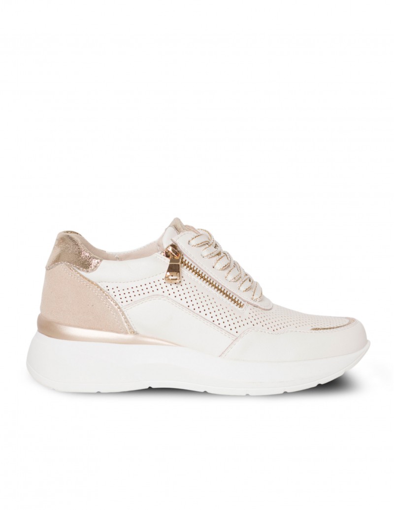 AMARPIES Deportiva Piel Cuña Beige