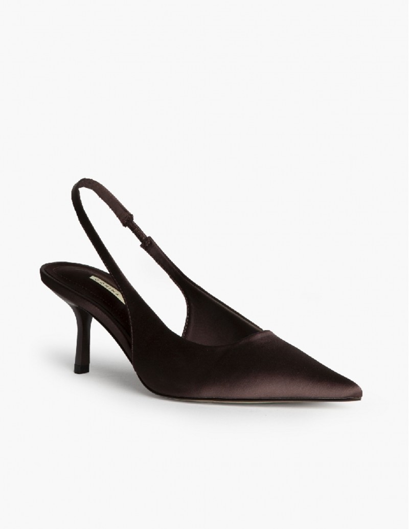 zapatos salon tacon fino chocolate