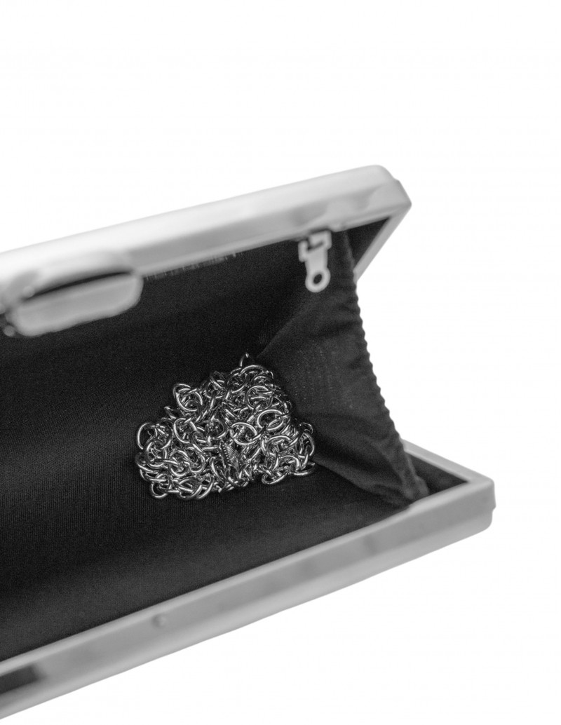 bolso boda plateado