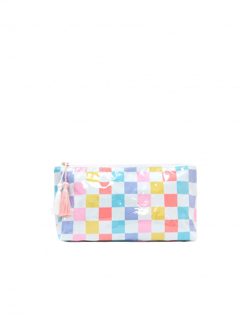 Neceser Plastificado Cuadros Pastel