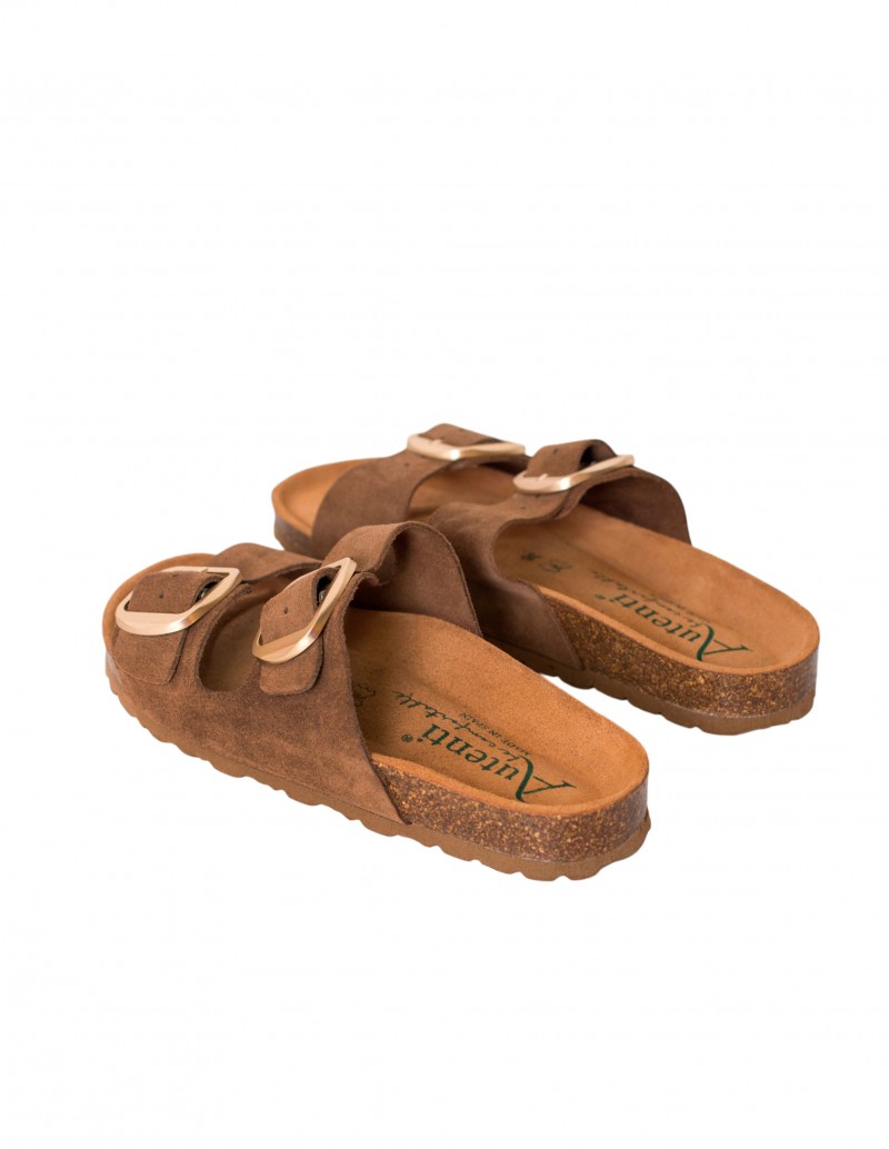 sandalias autenti mujer piel marron