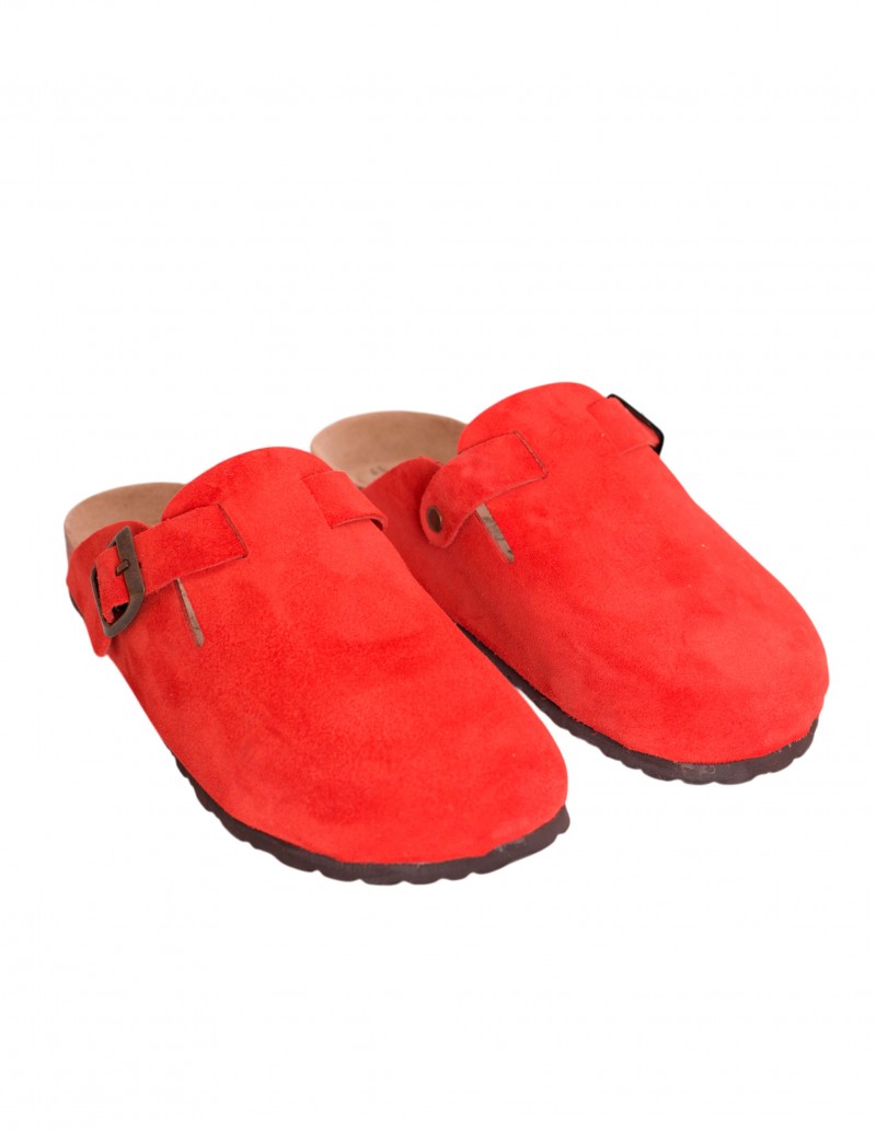 zuecos comodos rojo