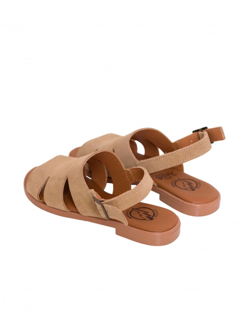 sandalias piel serraje arena plantilla acolchada