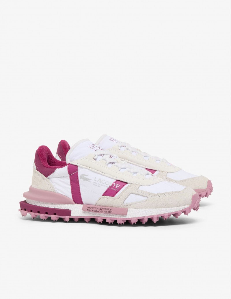 LACOSTE Zapatilla Elite Active Blanca y Rosa 2