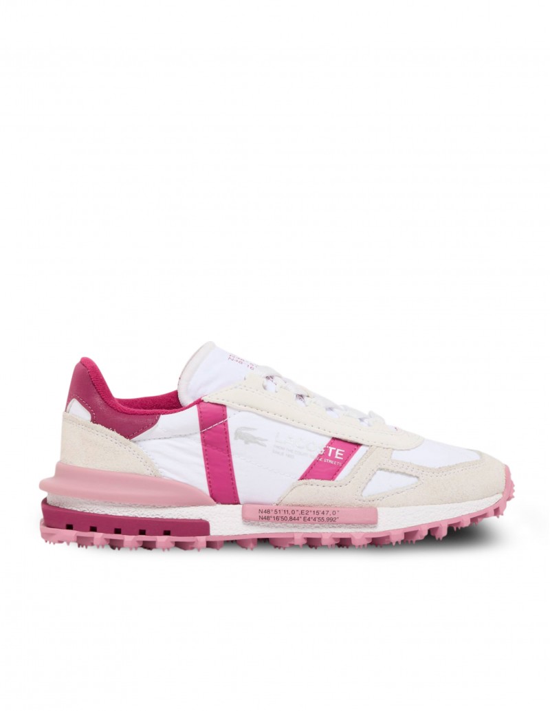 LACOSTE Zapatilla Elite Active Blanca y Rosa