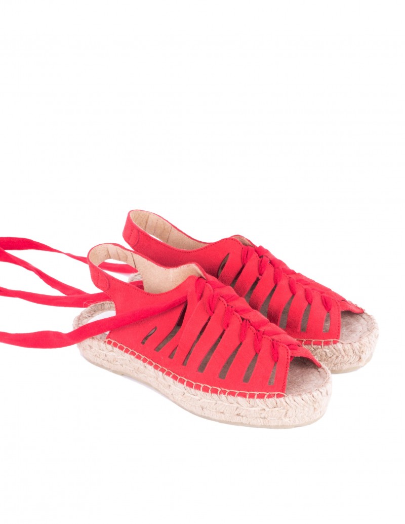 alpargatas sandalias mujer rojas
