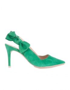 Zapatos fiesta tacón alto verde