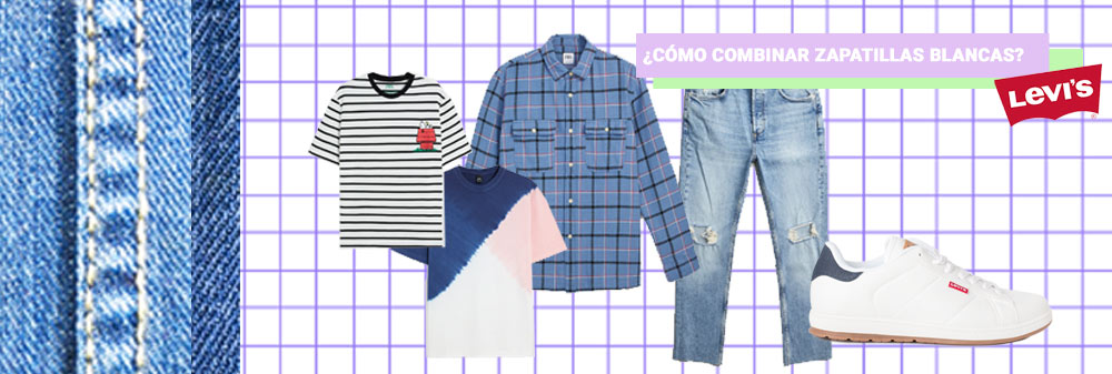 look casual con zapatillas levis