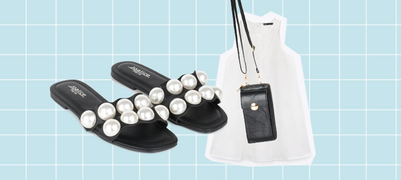 look mujer con porta móvil