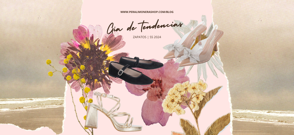 collage de flores y zapatos de moda