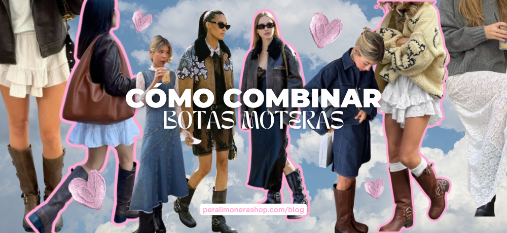 collage looks con botas moteras