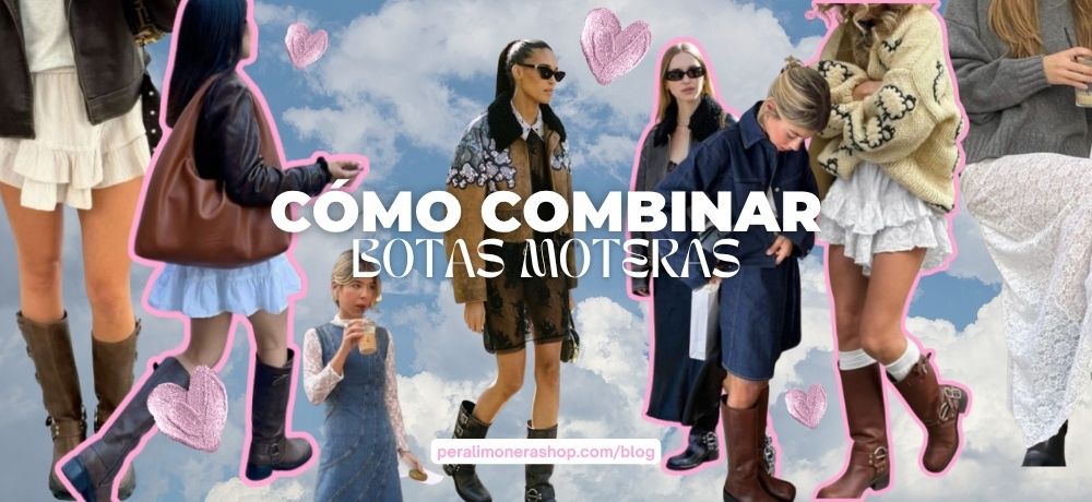 collage looks con botas moteras