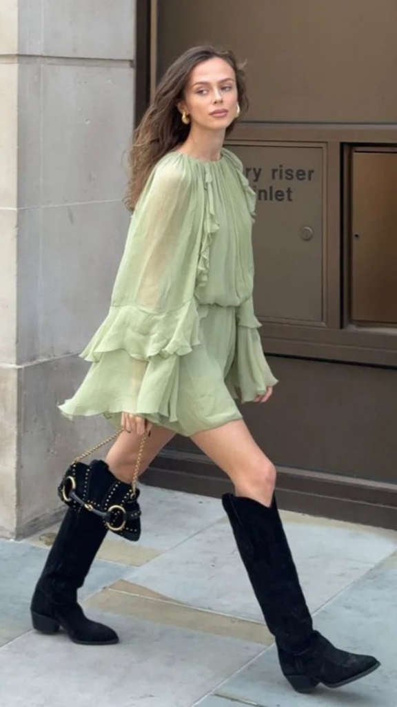 outfit boho botas