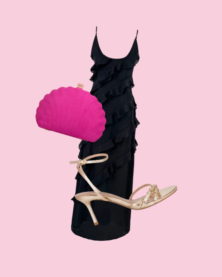 como combinar un clutch buganvilla