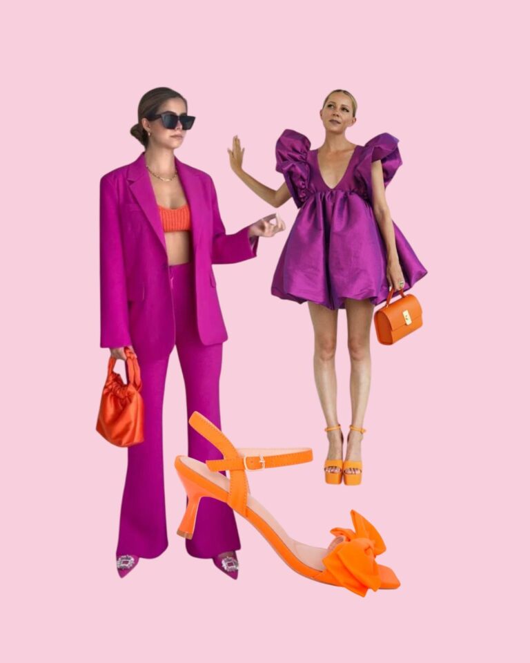 collage looks buganvilla y naranja